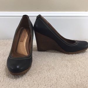 Calvin Klein stacked wedge heels